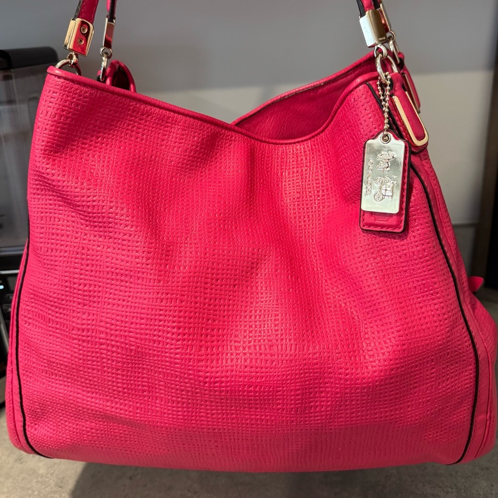 Coach Madison Phoebe Hot Pink 3-Compartment Shoulder Bag!